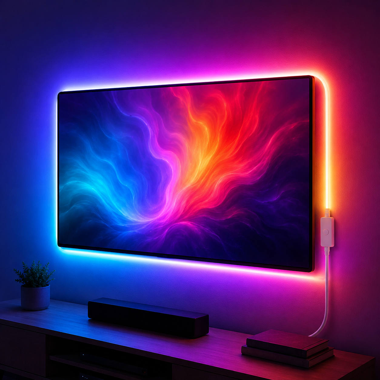 3M RGB LED-lyslist – Gaming & Skrivebord