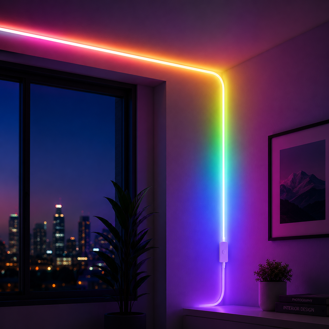 3M RGB LED-lyslist – Gaming & Skrivebord