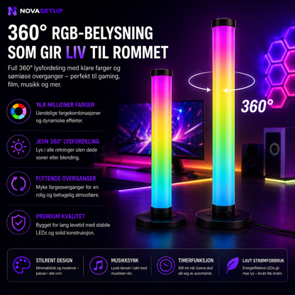 RGB Lysbjelker for Gaming Setup – Smart App-kontroll