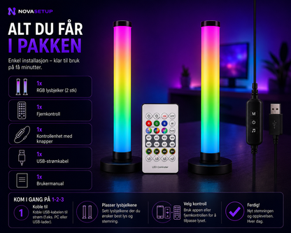 RGB Lysbjelker for Gaming Setup – Smart App-kontroll