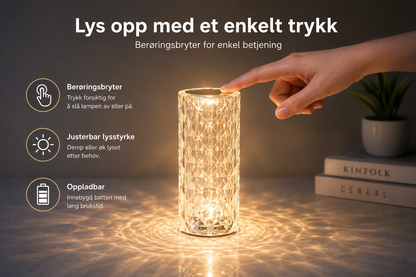 Crystal RGB Diamantlampe med Touch-kontroll