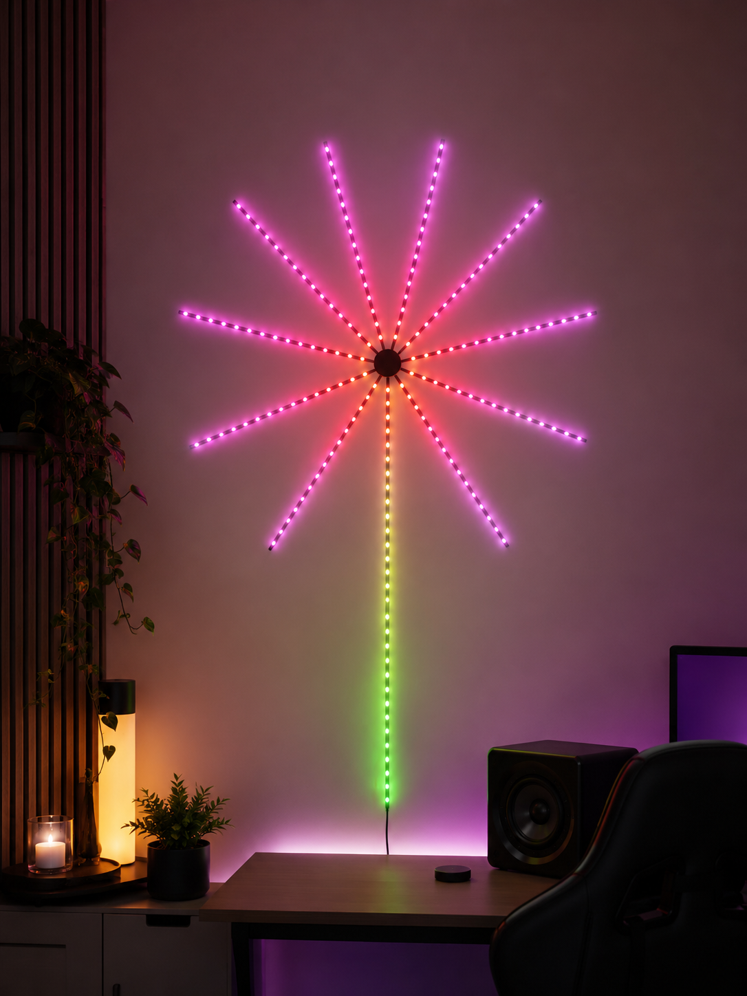 RGB Fyrverkslampe med Bluetooth og Musikksync