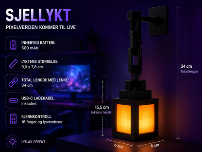 RGB Pixel Lanterne – Retro Gaming Dekorlampe