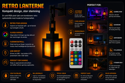 RGB Pixel Lanterne – Retro Gaming Dekorlampe