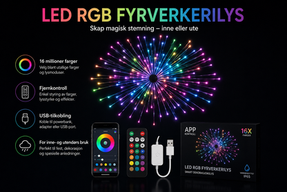 RGB Fyrverkslampe med Bluetooth og Musikksync