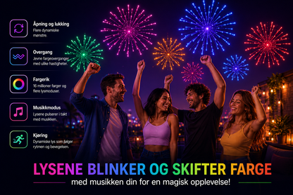 RGB Fyrverkslampe med Bluetooth og Musikksync