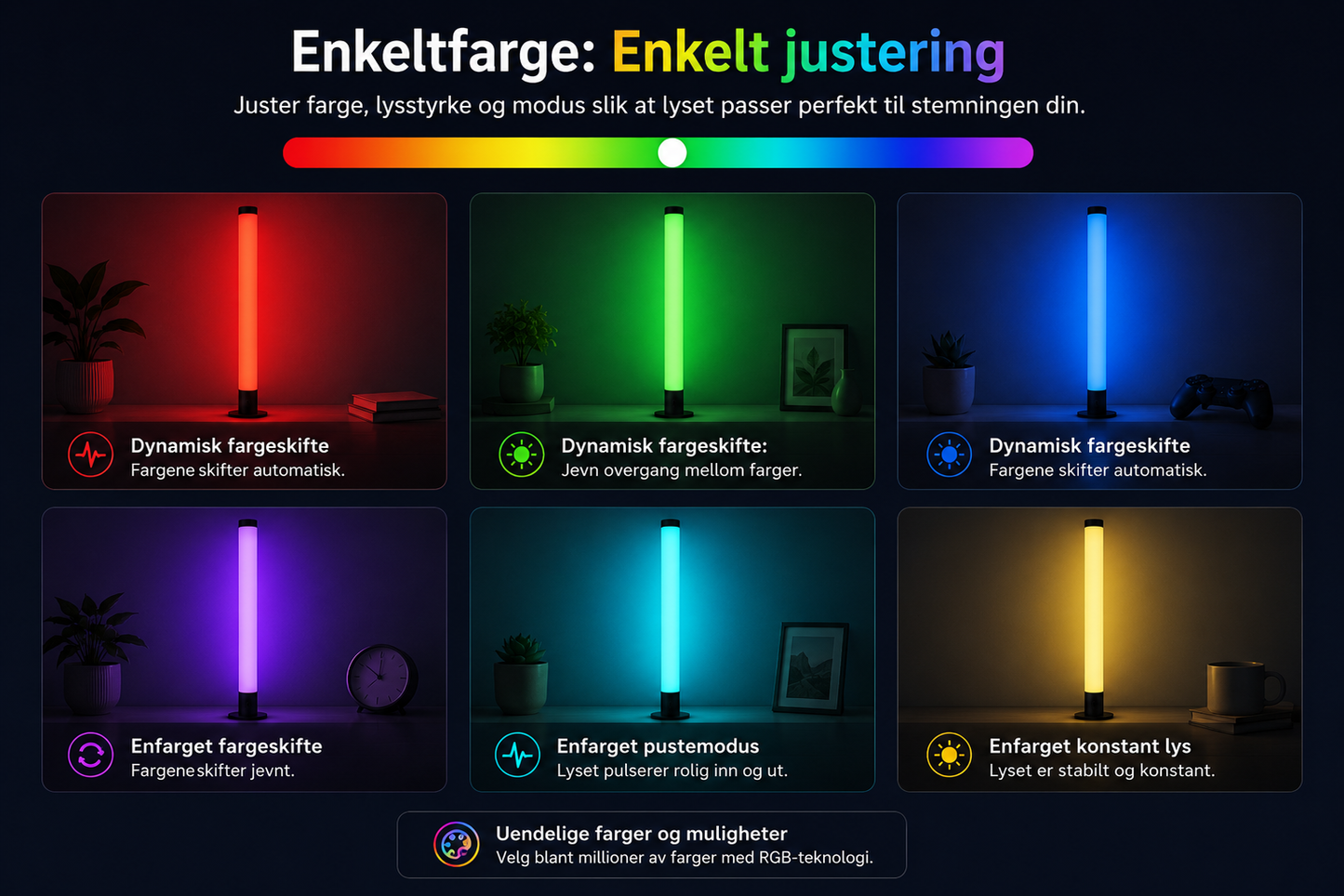 RGB Lysbar – Moderne Gaming-skrivebord