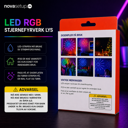 RGB Fyrverkslampe med Bluetooth og Musikksync