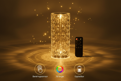 Crystal RGB Diamantlampe med Touch-kontroll