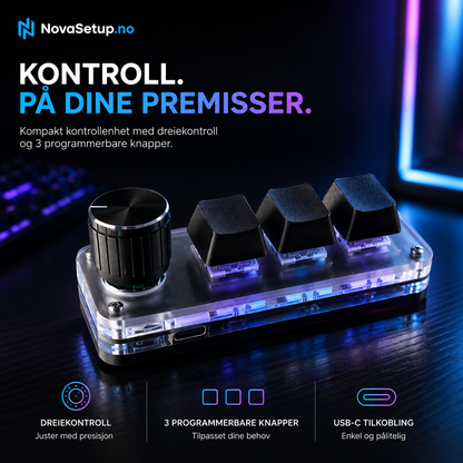 RGB Makrotastatur med Volumknapp – Gaming og Streaming