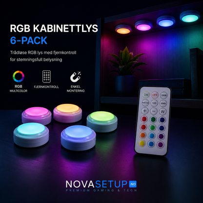RGB Skaplyspakke 6-pack med fjernkontroll – Trådløs